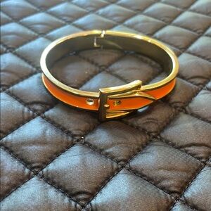 Orange and Gold Bangle Bracelet